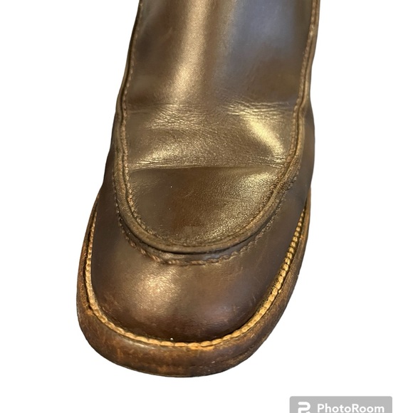 Ralph Lauren Blue Label Italian Leather Heeled Tall Zipper Boots Sz 7 Brown - Picture 6 of 16